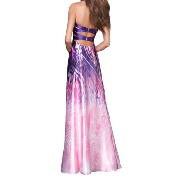 La Femme Pink and Purple Prom Dress 15453 Size 12 - Picture 2 of 10